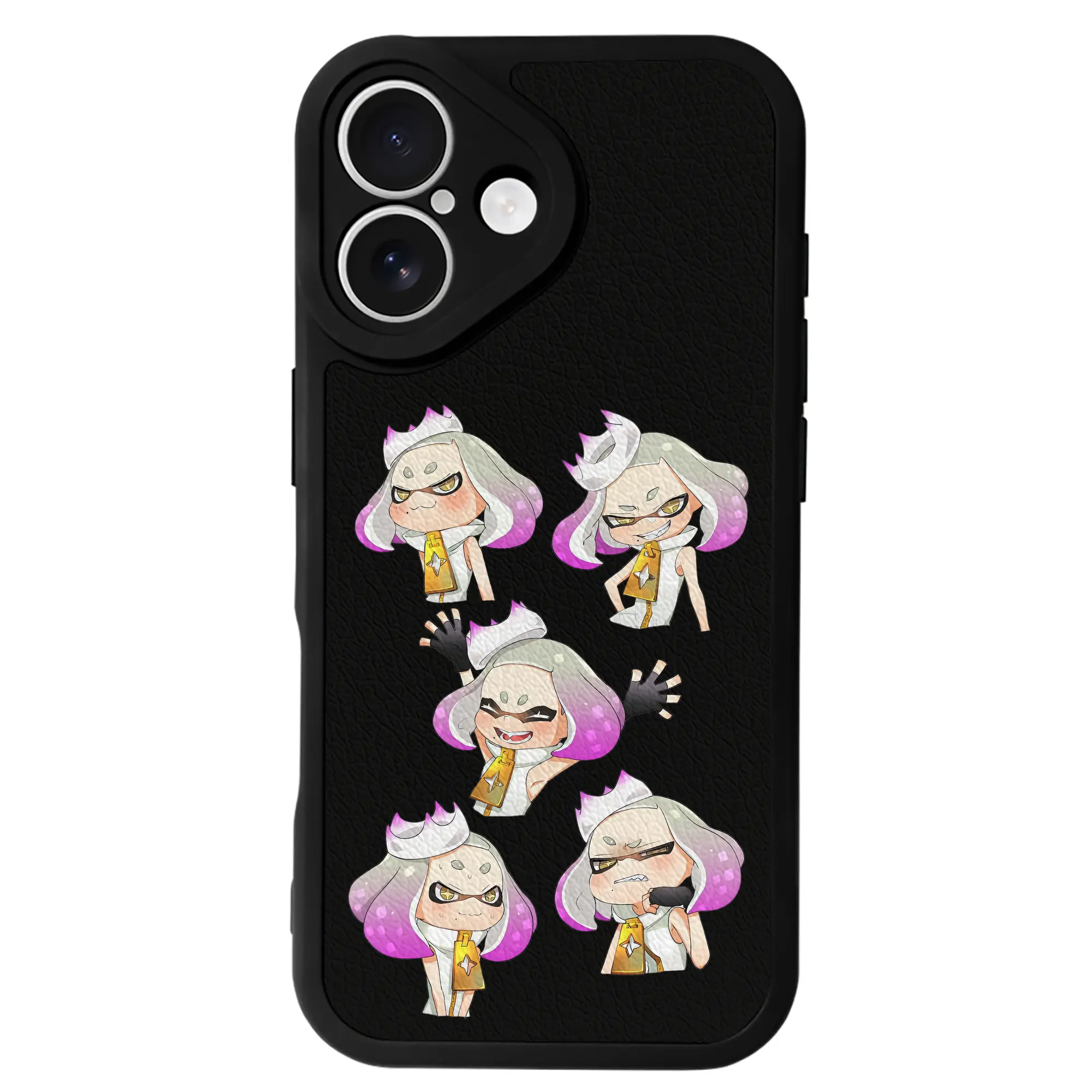 スプラトゥーン グッズ,ヒメ - IPhone 16シリーズ対応 ・ シリコンスマホケース ・ レザー調 ・ 高精度フィット ・ 耐衝撃 ・ ワイヤレス充電対応 ・ 精密カット